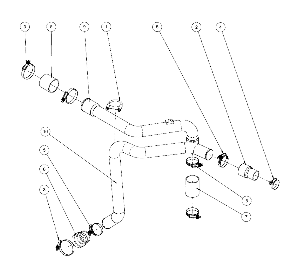 Engine Group - Cac Piping Diagram and Parts List for 080011-01  Briggs and Stratton Generator